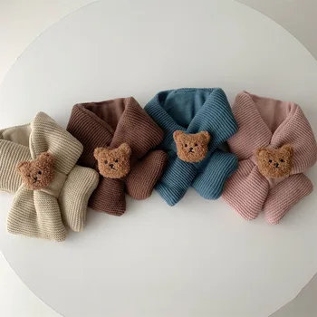 Urs Drăguț Copii Eșarfă Cald Iarna Copii Tricot Eșarfe Stil Coreea Vânt Eșarfă Pentru Copii Eșarfă De Iarnă Copii Accesorii