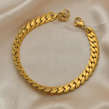 Vintage Șarpe Lanț Link-ul de Bratari Bijuterii bărbătești 18/21cm Aur din Oțel Inoxidabil de Culoare Lanț de Mână Brățară Pentru Bărbați cu Ridicata pulsera