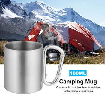 În Aer Liber De Apă Din Oțel Inoxidabil Ceai Cana De Cafea Auto Carabiner De Blocare Se Ocupe De Cupa Pentru Camping Drumetii Alpinism Portabil Camping Cana